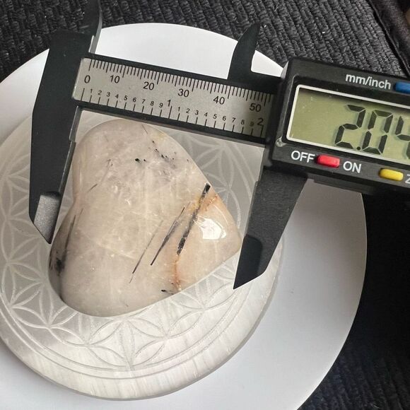 Black Rutilated Quartz Heart Carving (#2) - Picture 8 of 12